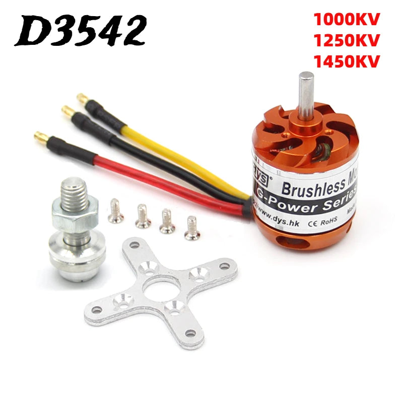 D3542 Brushless Motor 1000–1450 KV for Fixed-Wing Drone (2–4S Lipo)