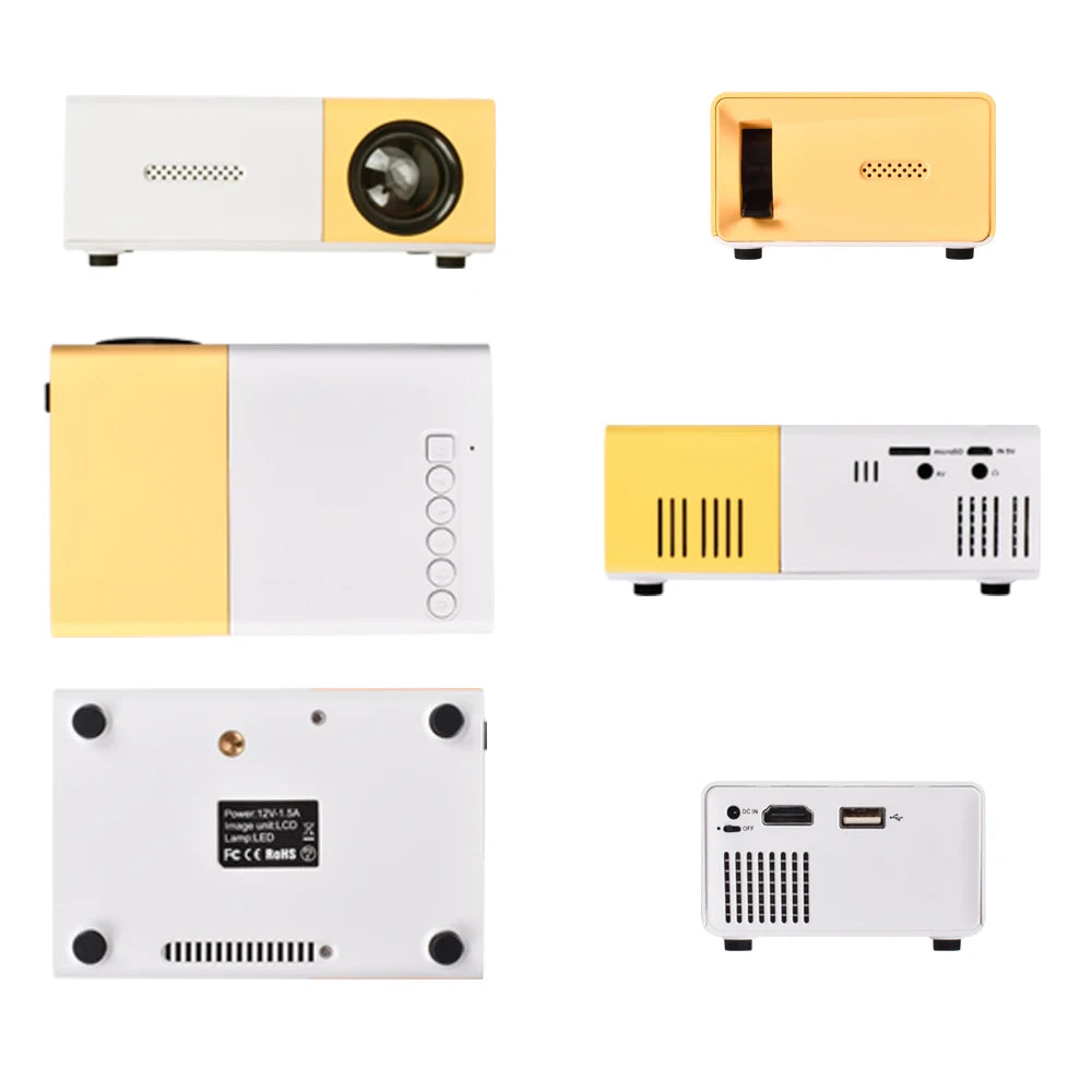 Salange YG300 Mini Projector: 600 Lumens, 320x240P, HDMI/USB.