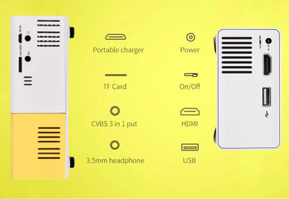 Salange YG300 Mini Projector: 600 Lumens, 320x240P, HDMI/USB.