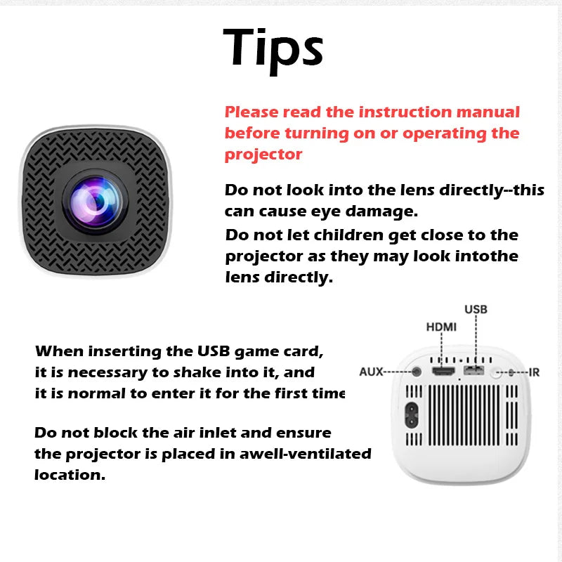 Android 11 P30MAX: Retro game console, dual WIFI, BT5.4, 720P, for home cinema & portable projection.