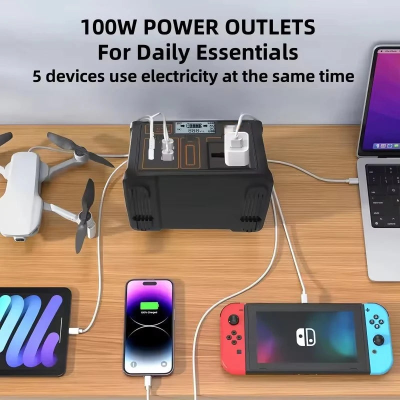 LiFeP04 500W/460Wh Power Station: Ideal for camping, RV, and home use.