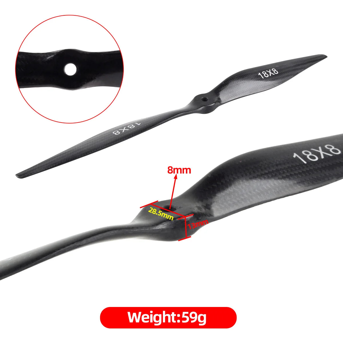 ZYHOBBY Carbon Fiber Propeller 18x8–23x10 for Gas RC Plane