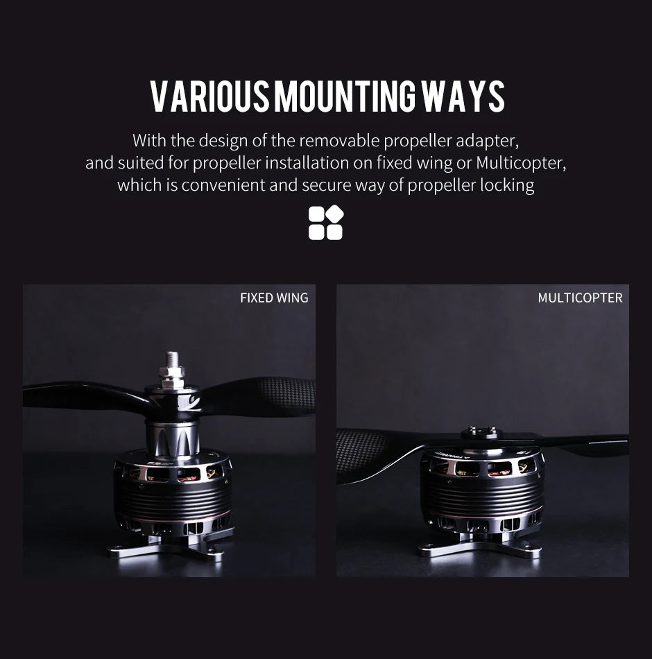 T-Motor AT8020 55CC Brushless Motor 180/210 KV Long Shaft for VTOL UAV & Fixed-Wing Aircraft