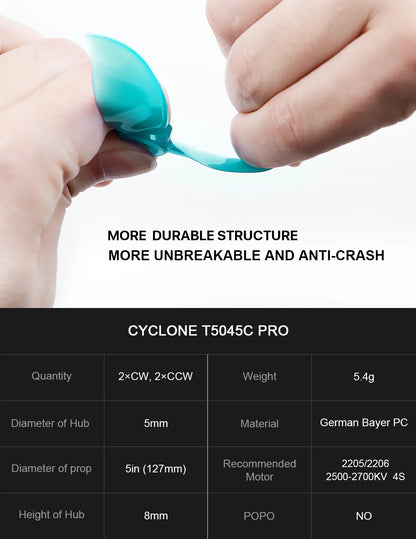 Dalprop Cyclone 5045C Pro 3-Blade Prop for FPV Racing Drone (2 Pairs)