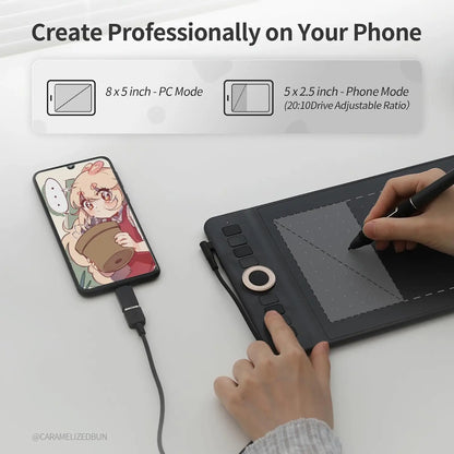 GAOMON WH851: Wireless, Bluetooth 5.0, 16K pen pressure, 8x5in area, Android compatible.