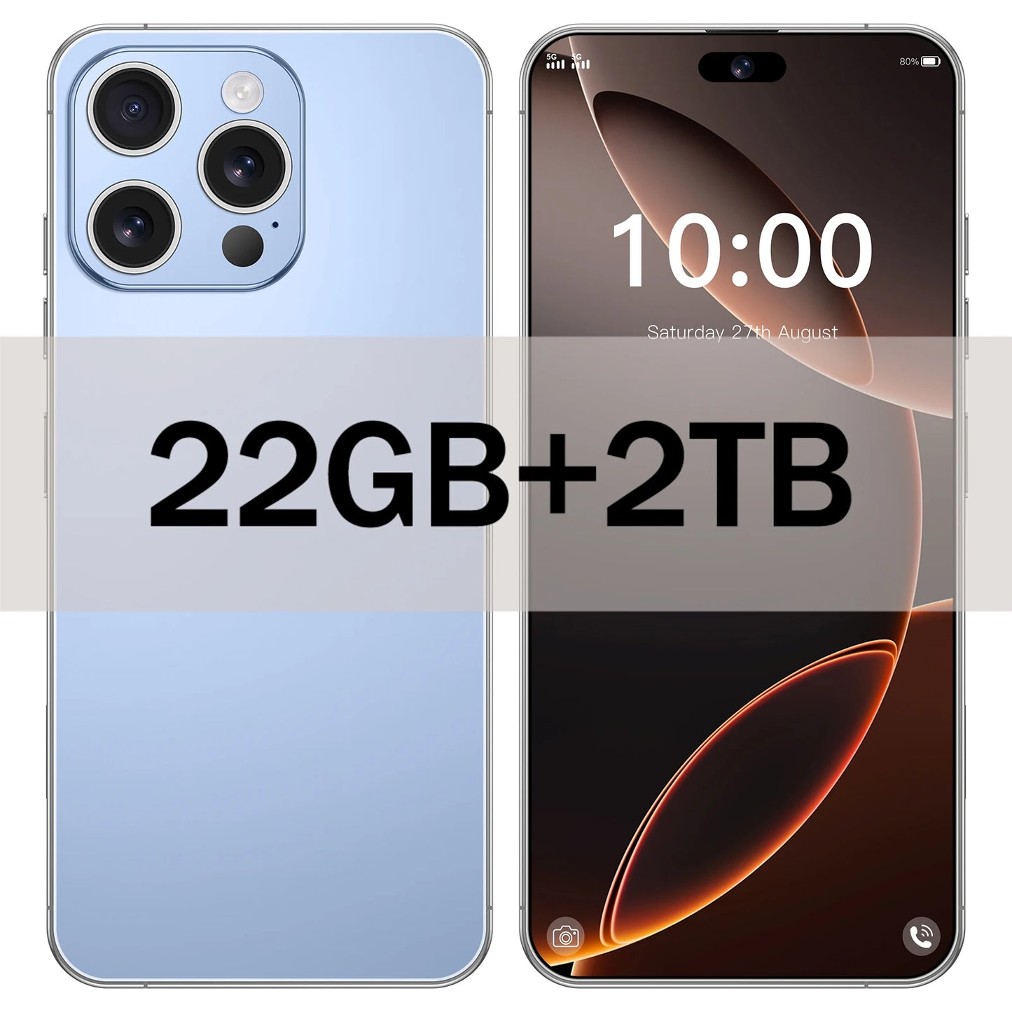 7.3" HD 5G Smartphone, Dual SIM, Android 14, 8000mAh, 10-Core, Unlocked