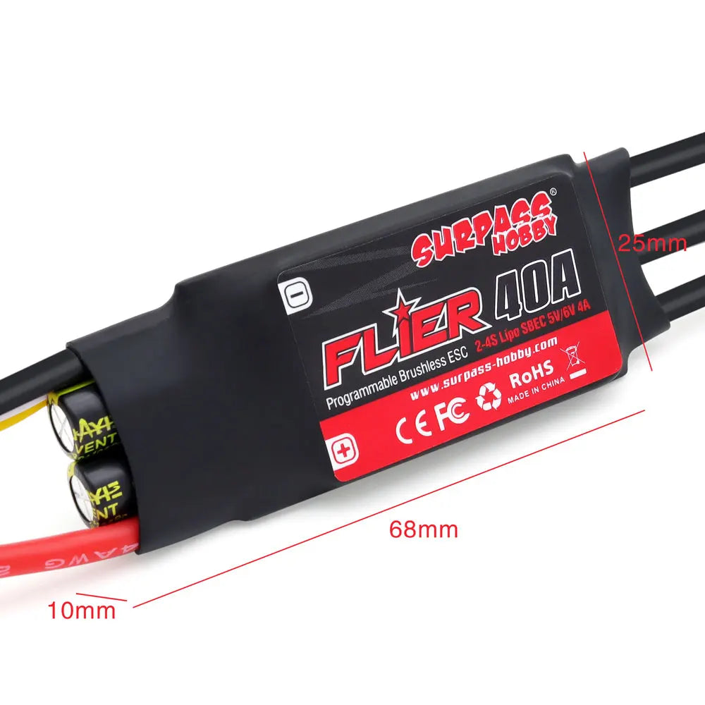 Surpass Hobby Flier ESC 20A–100A for RC Airplane or Helicopter