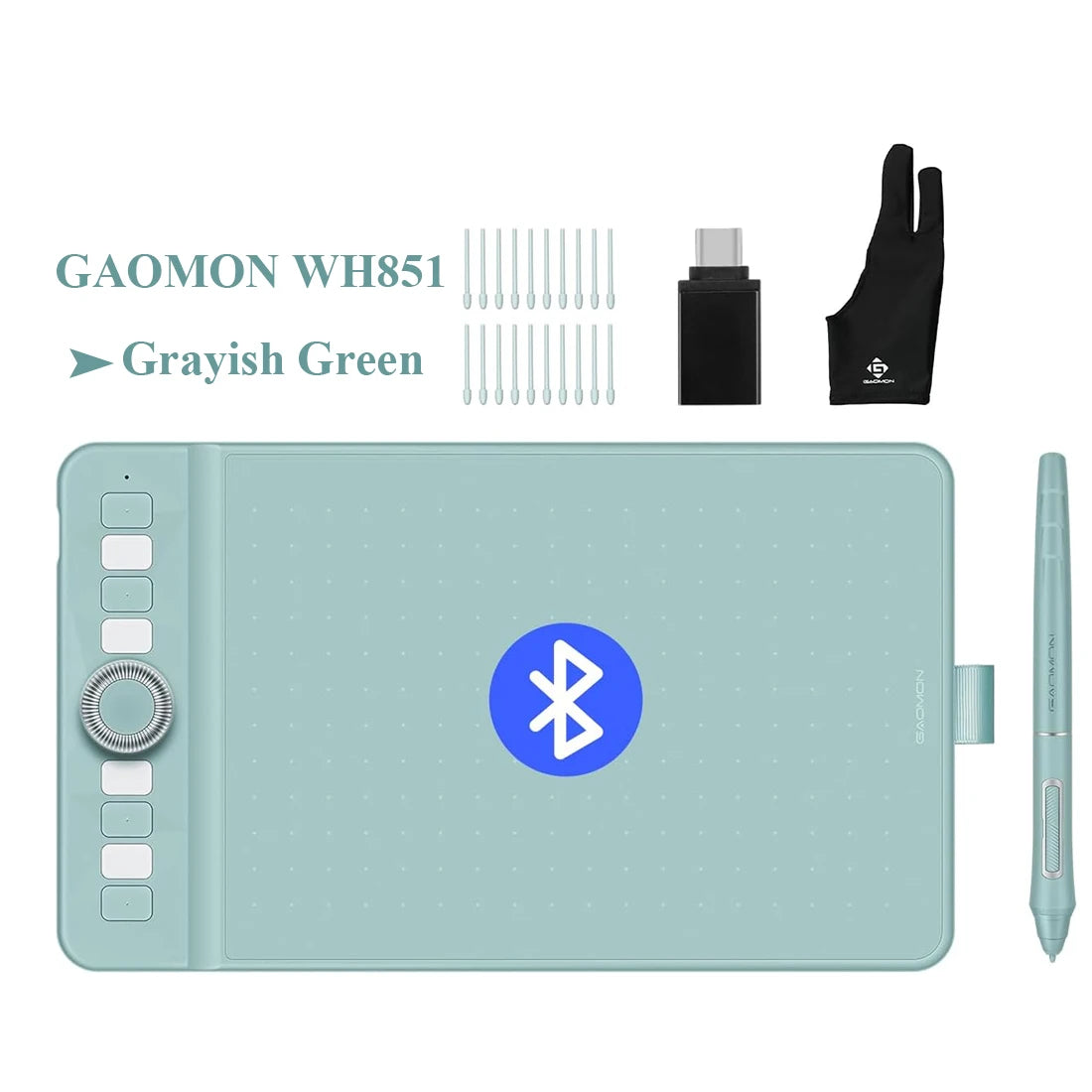 GAOMON WH851: Wireless, Bluetooth 5.0, 16K pen pressure, 8x5in area, Android compatible.