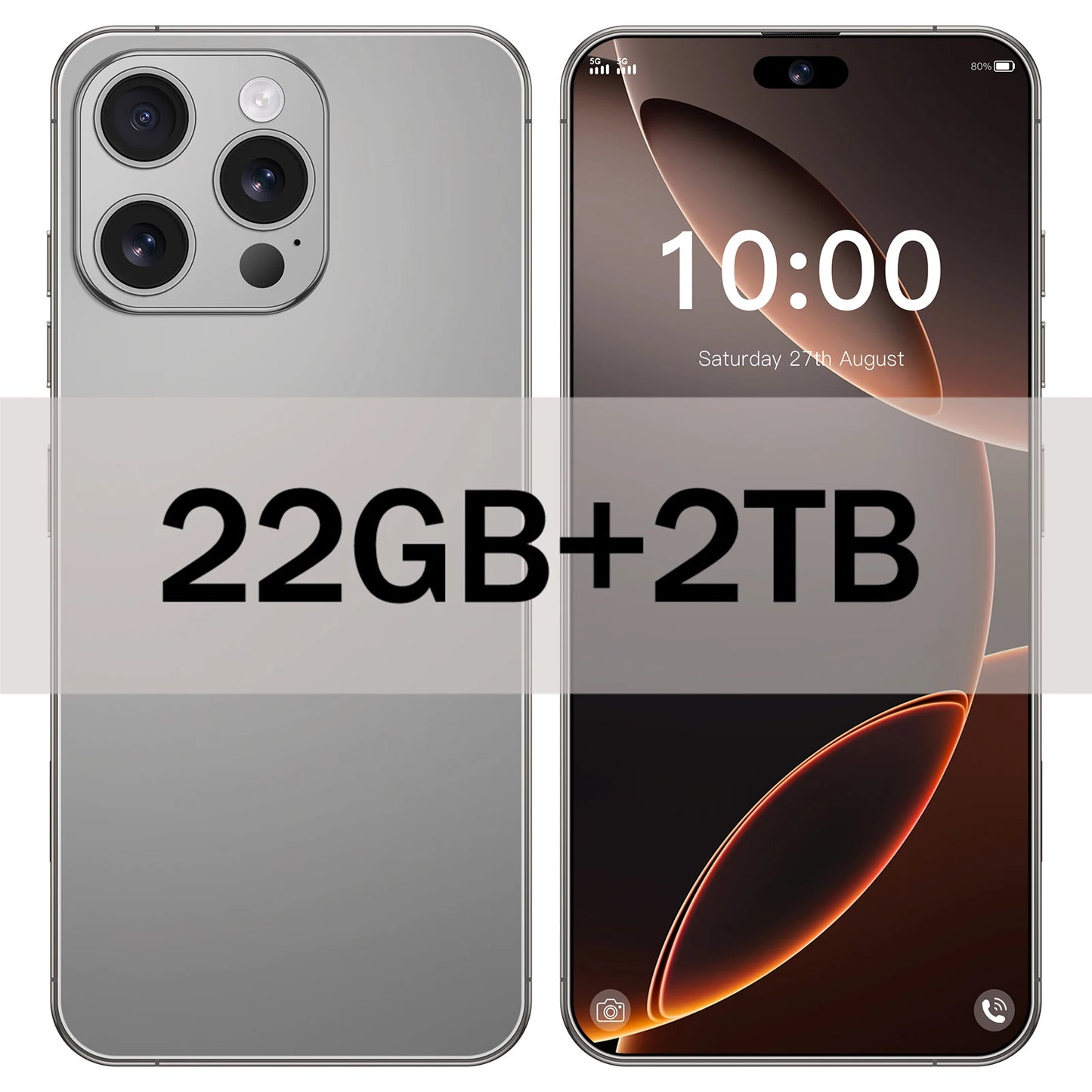 7.3" HD 5G Smartphone, Dual SIM, Android 14, 8000mAh, 10-Core, Unlocked