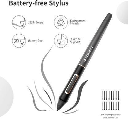 GAOMON WH851: Wireless, Bluetooth 5.0, 16K pen pressure, 8x5in area, Android compatible.