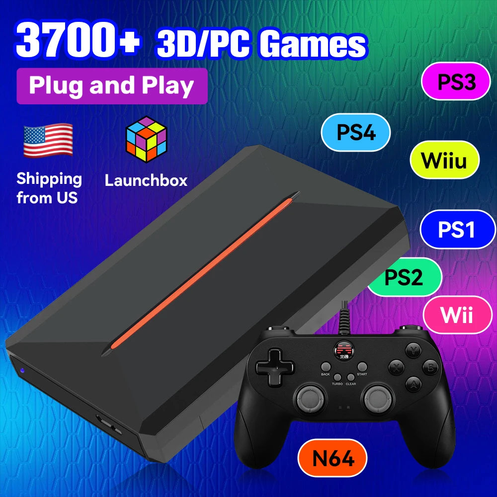 Launchbox 500GB HDD: 3700+ retro/3D games for PC, PS4/3/2/1, Wii/U.
