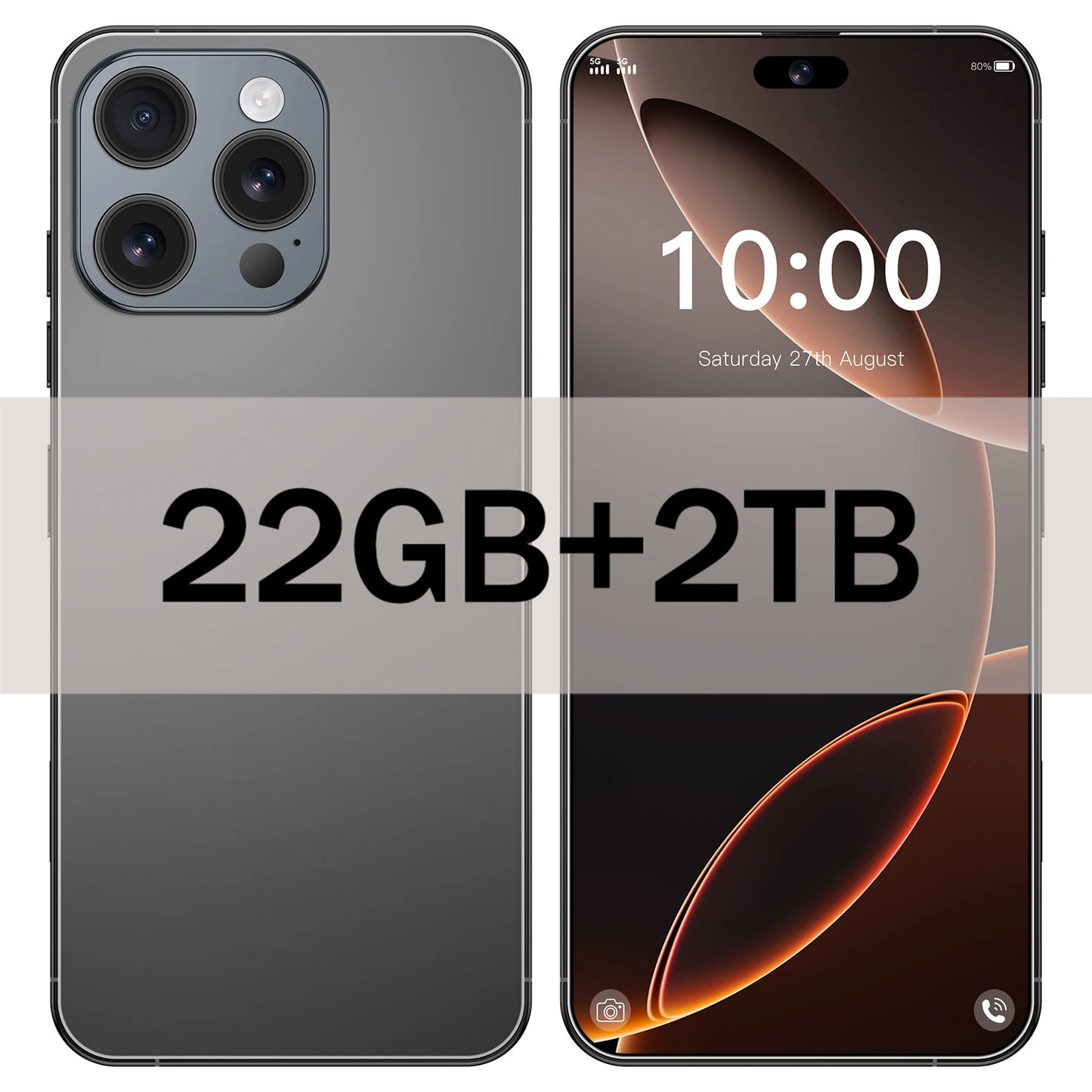 7.3" HD 5G Smartphone, Dual SIM, Android 14, 8000mAh, 10-Core, Unlocked