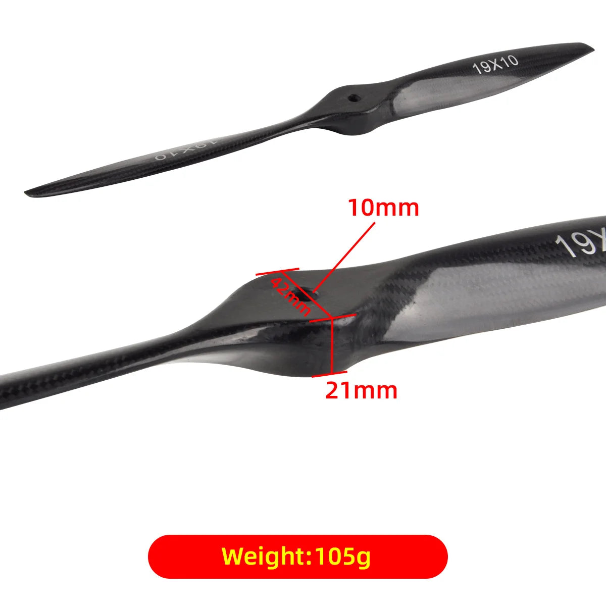 ZYHOBBY Carbon Fiber Propeller 18x8–23x10 for Gas RC Plane