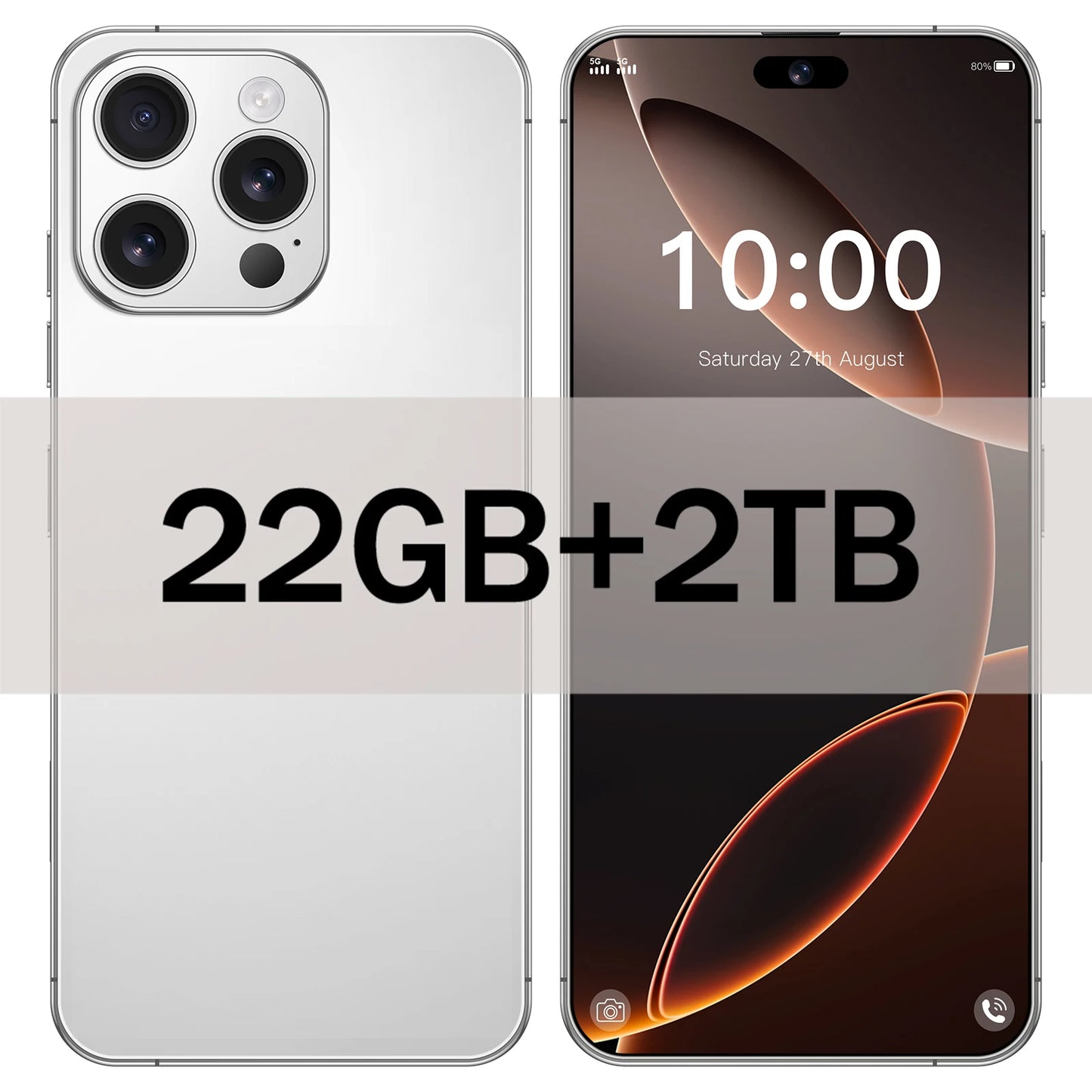 7.3" HD 5G Smartphone, Dual SIM, Android 14, 8000mAh, 10-Core, Unlocked