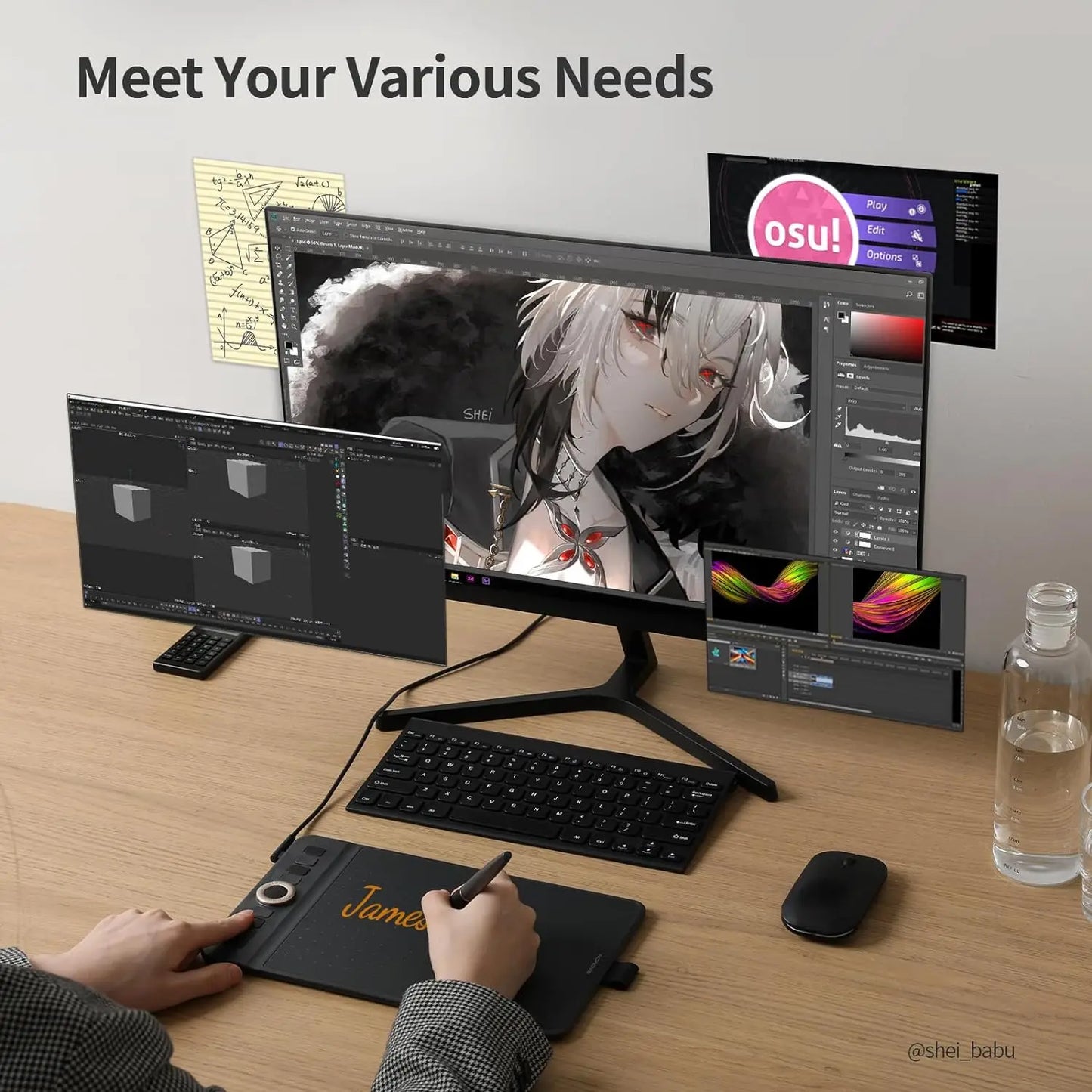 GAOMON WH851: Wireless, Bluetooth 5.0, 16K pen pressure, 8x5in area, Android compatible.