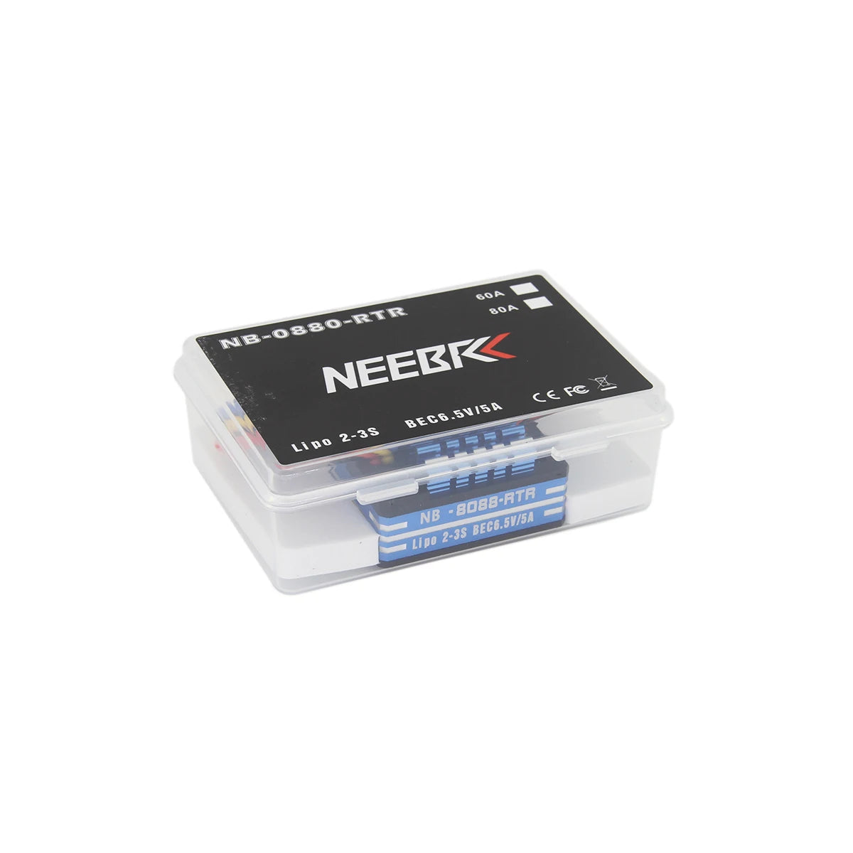 NEEBRC 60A/80A Waterproof ESC with Cooling Fan for RC Car 1/10–1/12