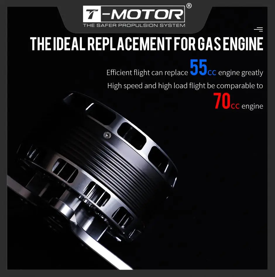 T-Motor AT8020 55CC Brushless Motor 180/210 KV Long Shaft for VTOL UAV & Fixed-Wing Aircraft