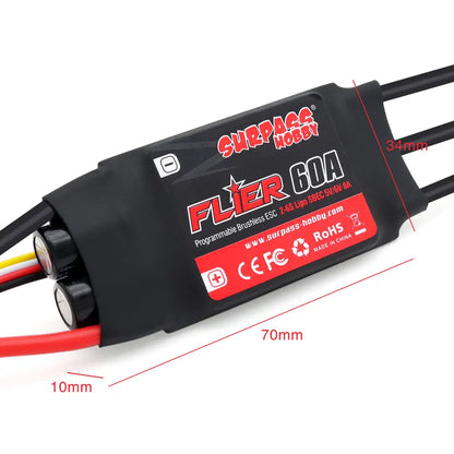 Surpass Hobby Flier ESC 20A–100A for RC Airplane or Helicopter