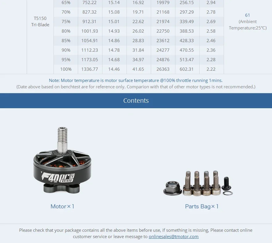 T-Motor F60 Pro IV Brushless Motor 1750–2550 KV for Racing Drone