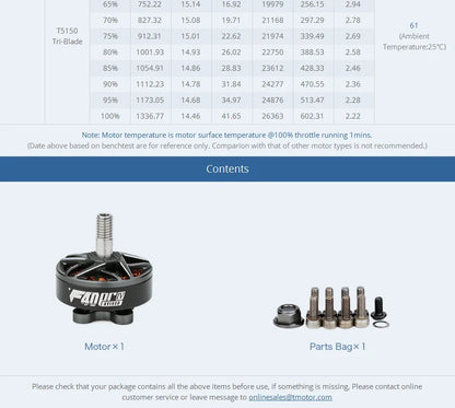 T-Motor F60 Pro IV Brushless Motor 1750–2550 KV for Racing Drone