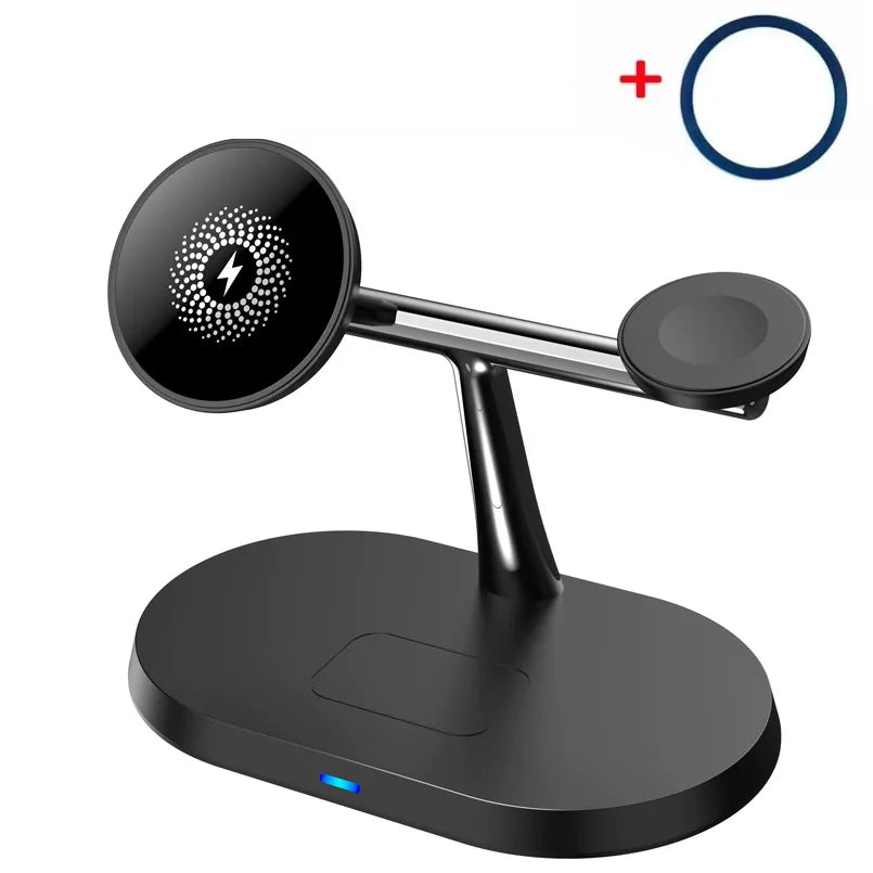 30W 3 in 1 Magnetic Wireless Charger Stand For Magsafe iPhone 16 15 14 13 12 Apple Watch 8 7 6 Airpods Pro Fast Charging Station
