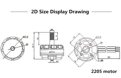 RS2205 2300 KV Brushless Motor for FPV Quadcopter (1 Pc)