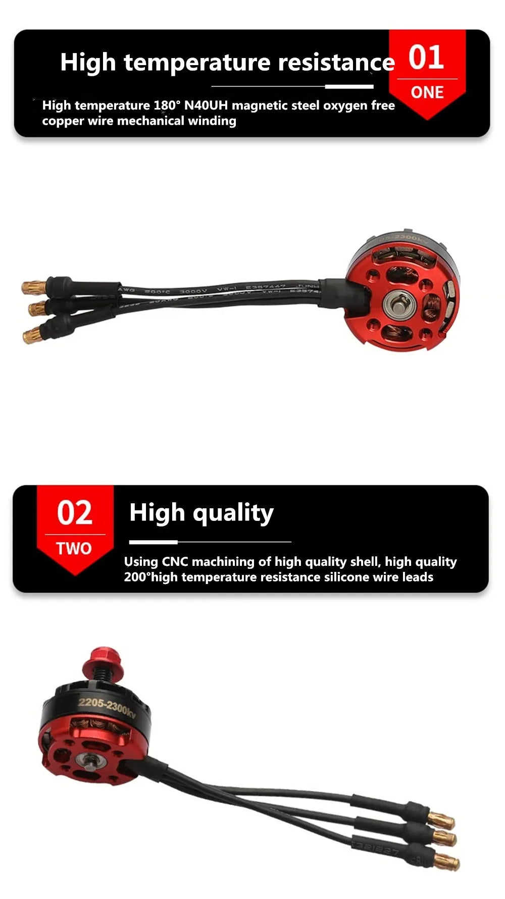 RS2205 2300 KV Brushless Motor for FPV Quadcopter (1 Pc)