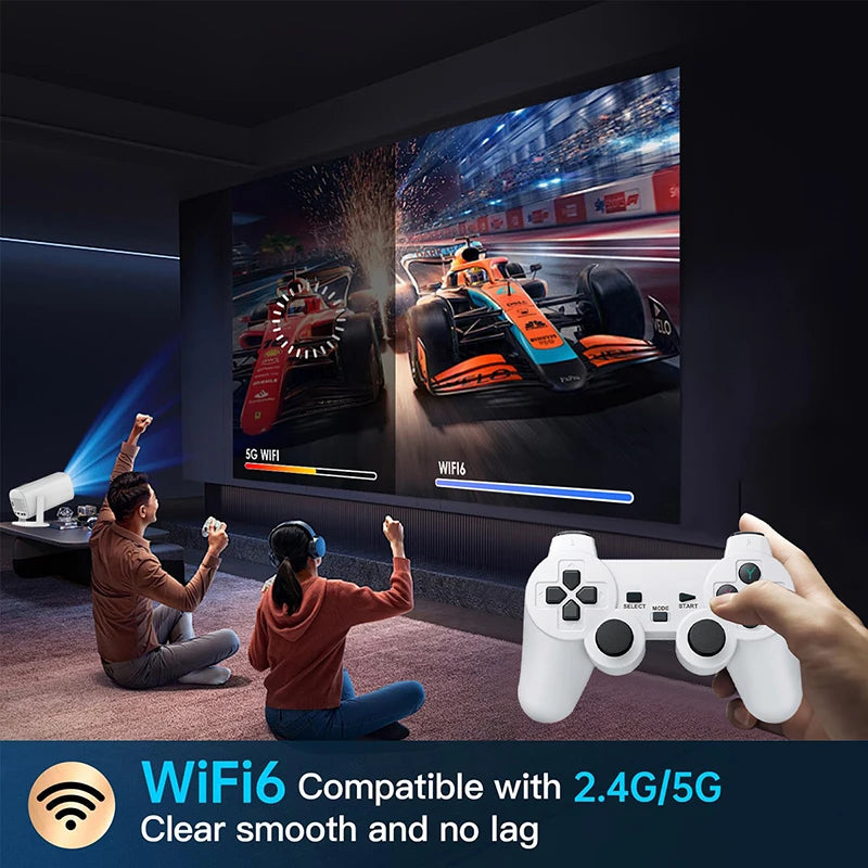 Android 11 P30MAX: Retro game console, dual WIFI, BT5.4, 720P, for home cinema & portable projection.
