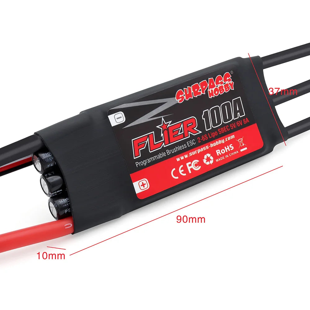 Surpass Hobby Flier ESC 20A–100A for RC Airplane or Helicopter