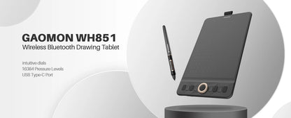 GAOMON WH851: Wireless, Bluetooth 5.0, 16K pen pressure, 8x5in area, Android compatible.